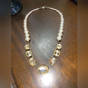 Vintage Style Glass Faux Pearl Necklace